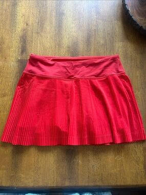 lululemon athletica Red Pleated Tennis Skirt